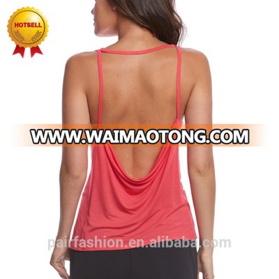 Yoga Gym Fitness Tank Top For Woman, 100 Cotton Tank Top Private Label, Open Back Tank Top