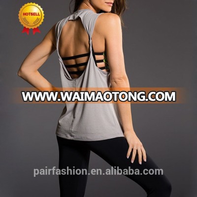 OEM Open Back Tank Top, Yoga Gym Fitness Tank Top For Woman, 100 Cotton Tank Top Private Label Factory